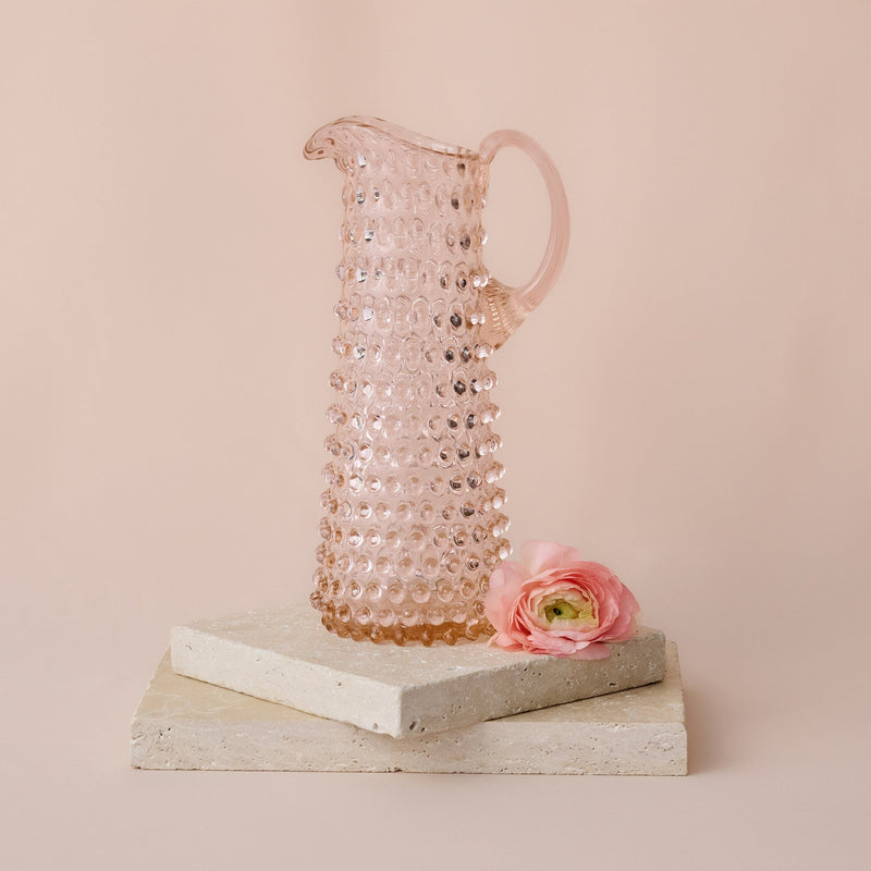 Hobnail Jug - Tall - Apricot Chiffon