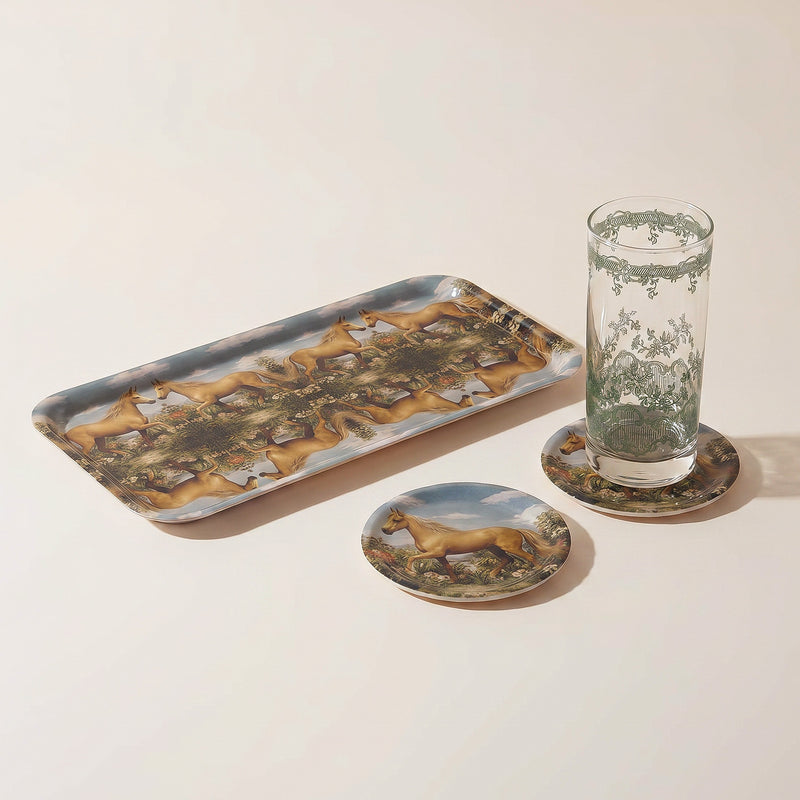 Golden Mare Narrow Birchwood Small Decorative Tray