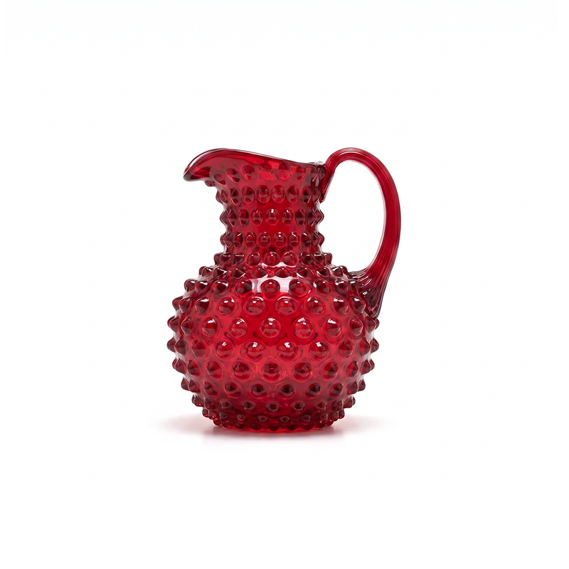 Hobnail Jug - Creamer - Holly Berry