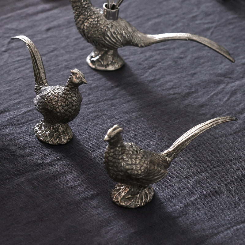 Pewter Pheasants Salt & Pepper Set