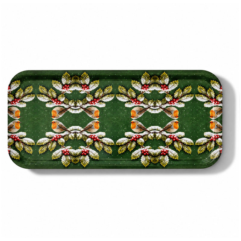 First Snowfall Narrow Birchwood Small Decorative Tray