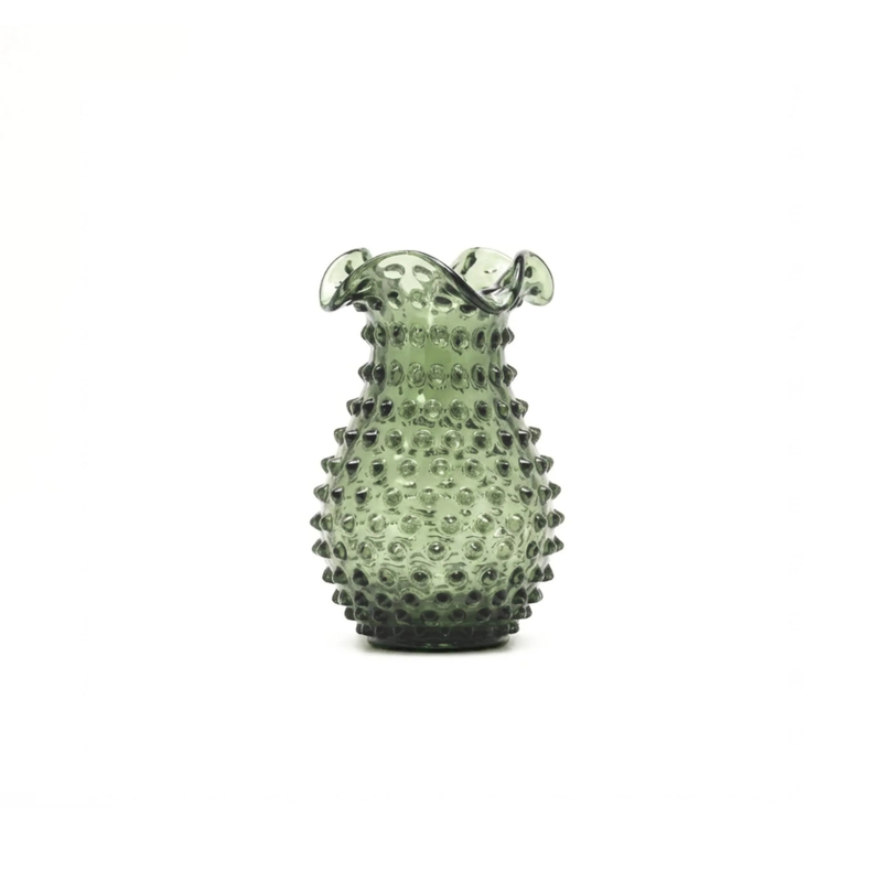 Hobnail Vase - Petal - Moss Green