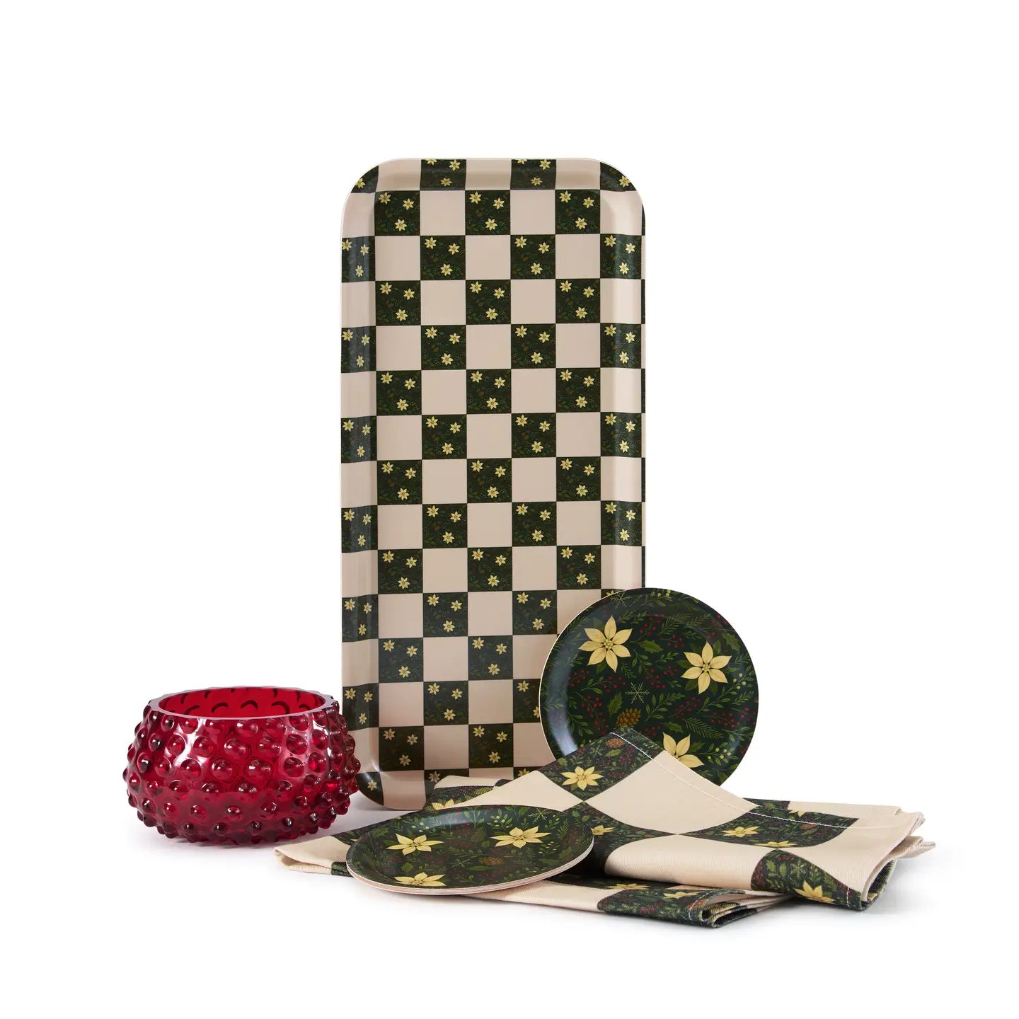 Hobnail Bowl - Small - Holly Berry