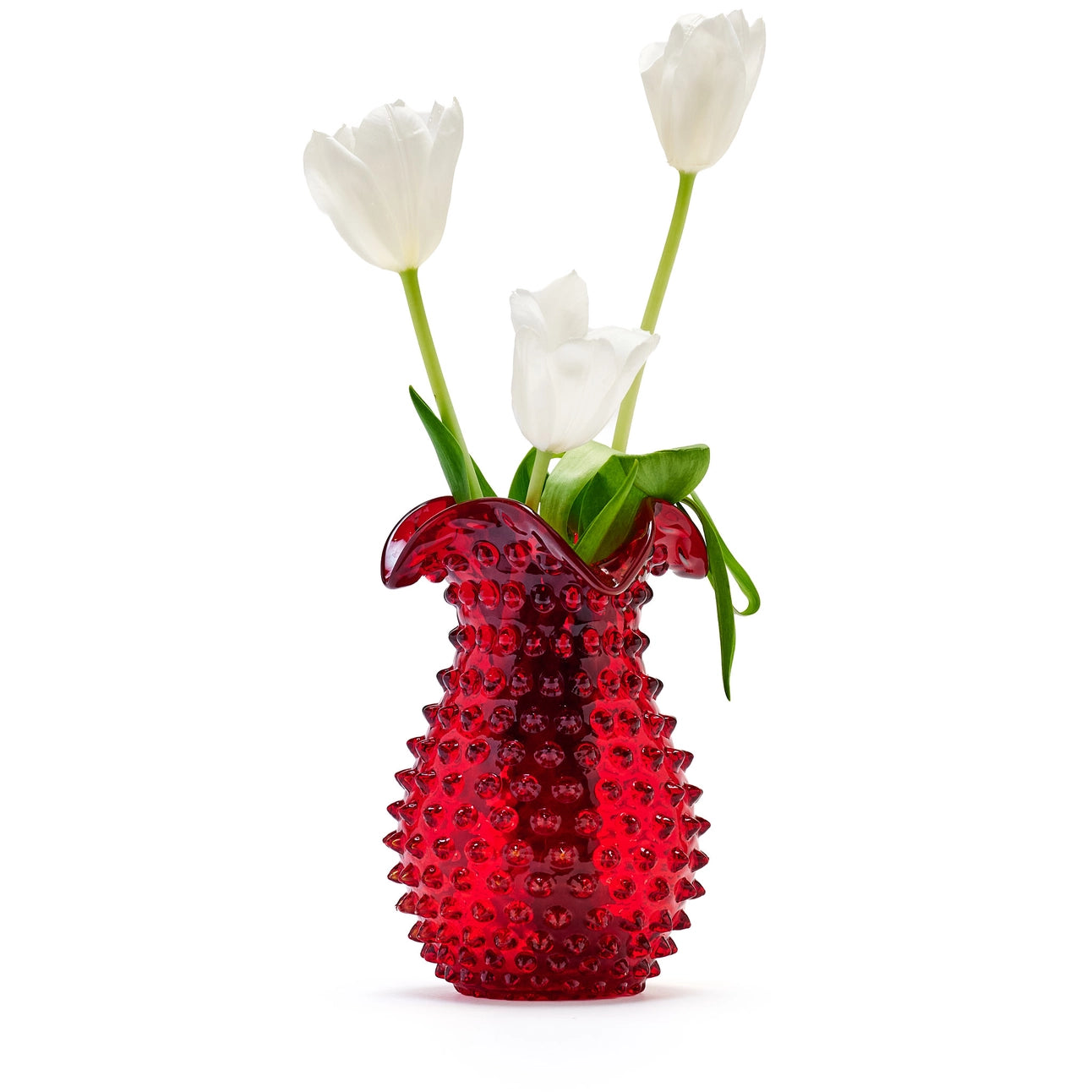Hobnail Vase - Petal - Holly Berry