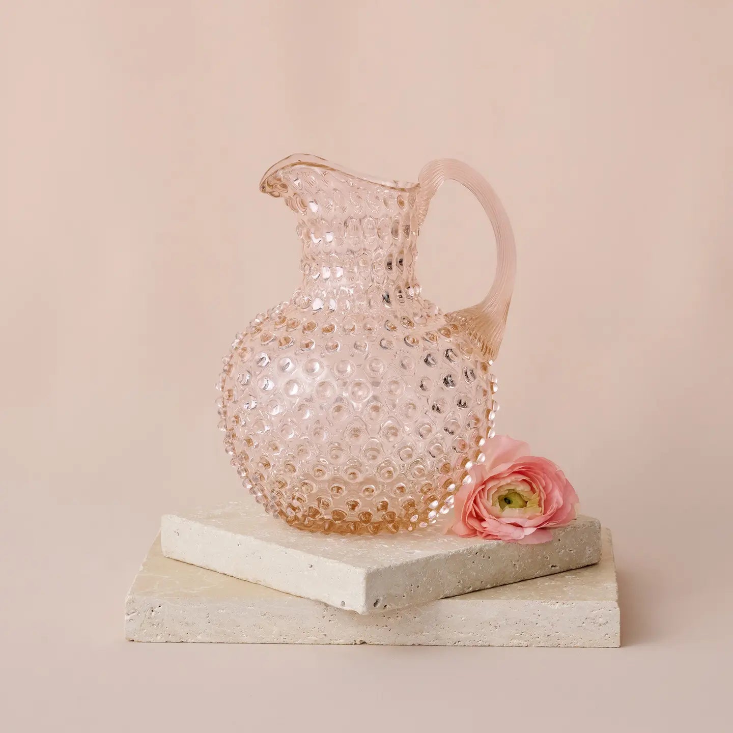 Hobnail Jug - Large - Apricot Chiffon