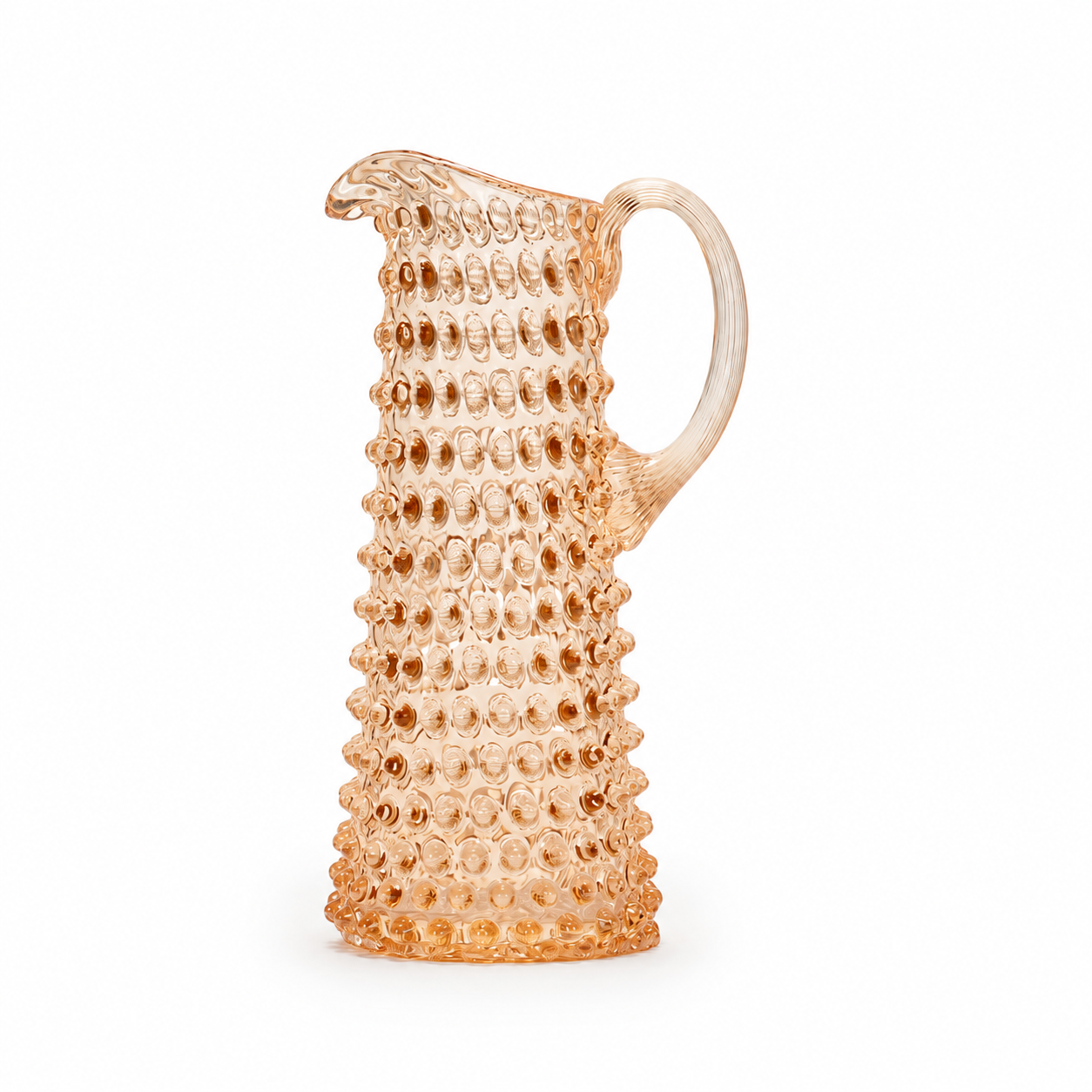 Hobnail Jug - Tall - Peach Bellini