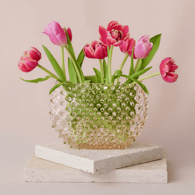 Hobnail Vase - Optic - Apricot Chiffon