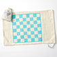 Aqua & White Backgammon Bag Set