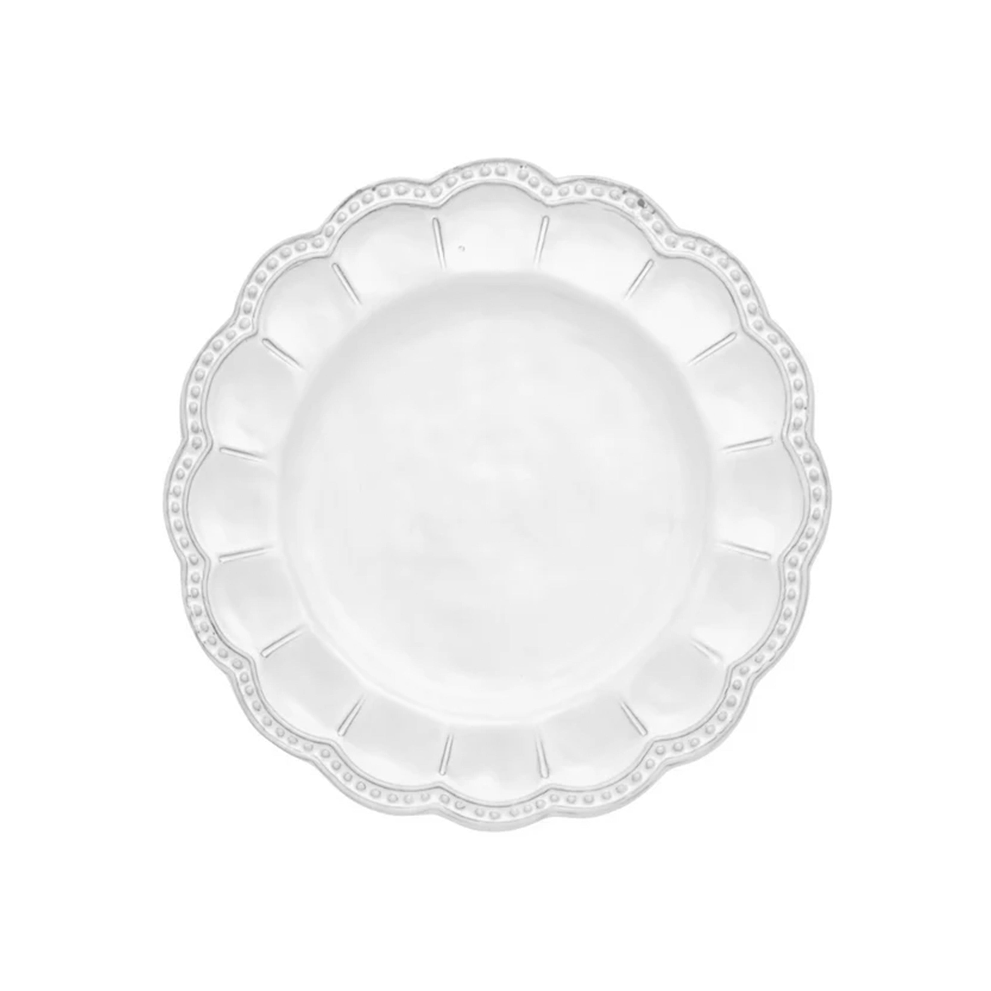 Bella Bianca Beaded Dessert/Salad Plate