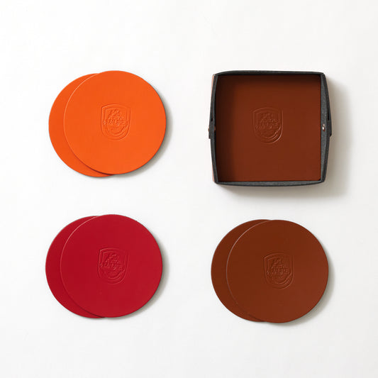 Vegan Leather Coaster Set- Home Office Gift for Her