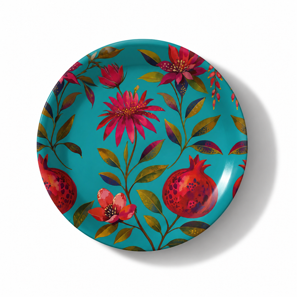 Crimson Garden Decorative Birchwood Tray - Mini Round - Set of 2