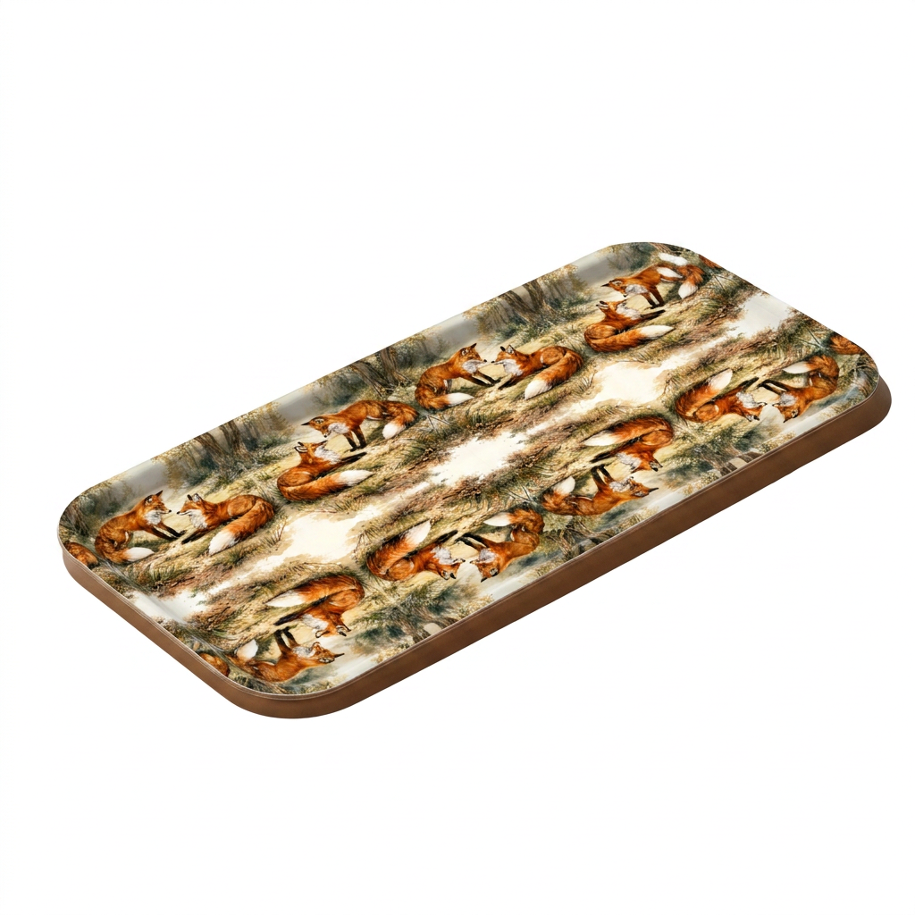 Forest Foxes Narrow Birchwood Small Decorative Tray