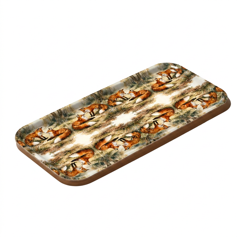 Forest Foxes Narrow Birchwood Small Decorative Tray