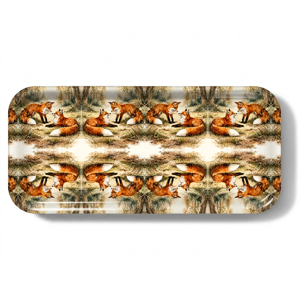 Forest Foxes Narrow Birchwood Small Decorative Tray