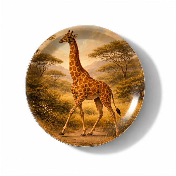 Golden Giraffe Decorative Birchwood Tray - Mini Round - Set of 2