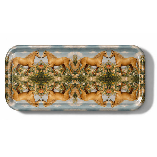 Golden Mare Narrow Birchwood Small Decorative Tray