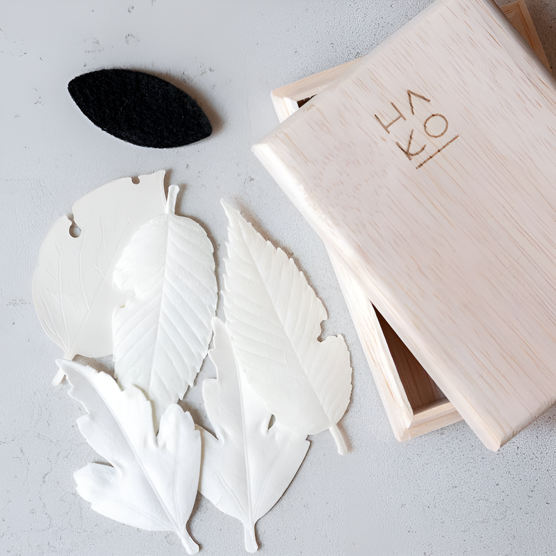 Ha Ko Paper Incense - Wooden Box Set of 5 with Incense Mat