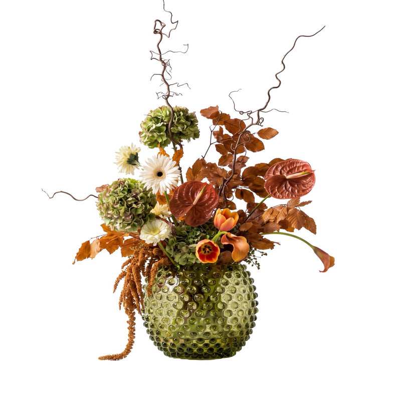 Hobnail Vase - Large - Moss Green