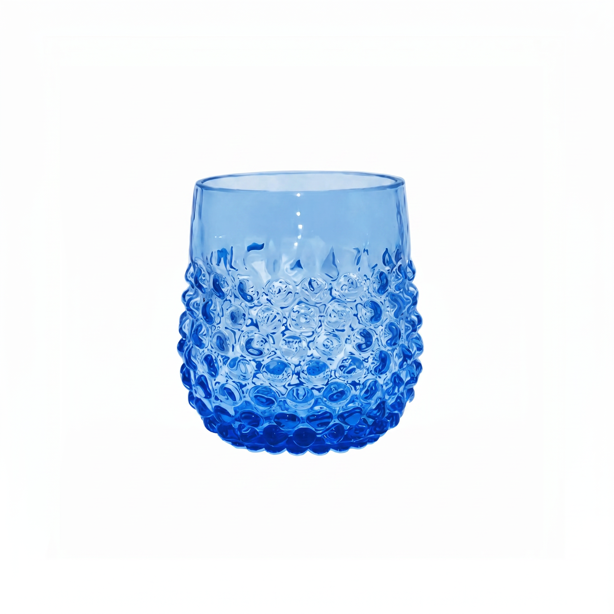 Hydrangea Blue Hobnail Drink Set