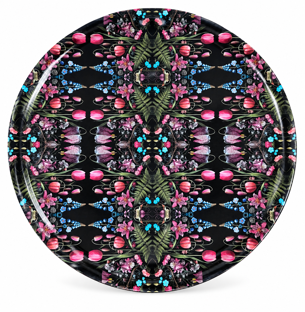 Kings Flower Birchwood Decorative Tray - Round - Large