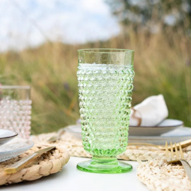 Light Green Hobnail Goblet (Set of 2 pieces)