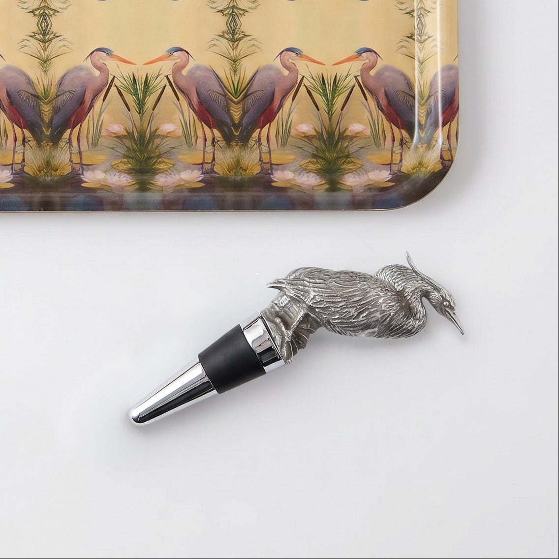 Blue Heron Pewter Bottle Stopper - Elegant and Regal Wine Stopper