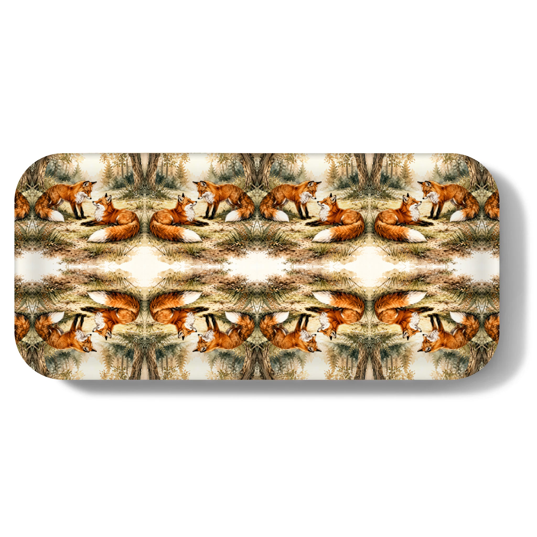 Forest Foxes Narrow Birchwood Small Decorative Tray