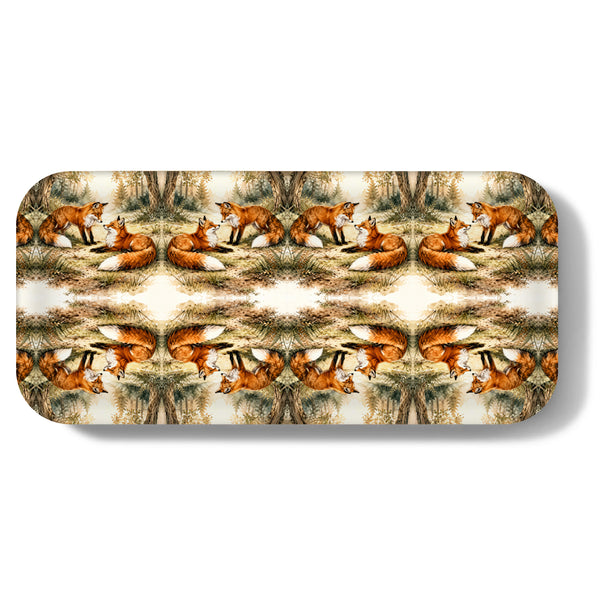 Forest Foxes Narrow Birchwood Small Decorative Tray
