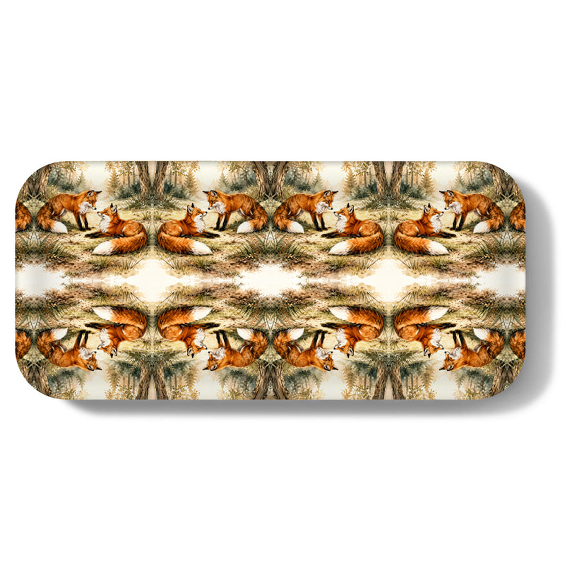 Forest Foxes Narrow Birchwood Small Decorative Tray