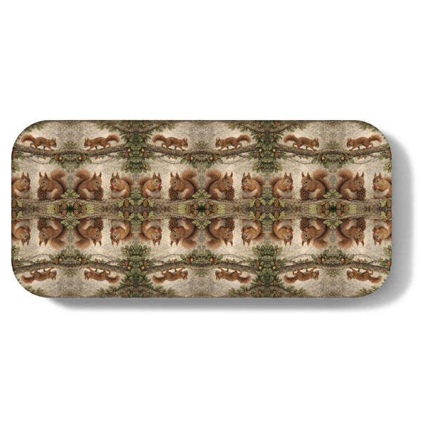 Red Squirrels Narrow Birchwood Small Decorative Tray