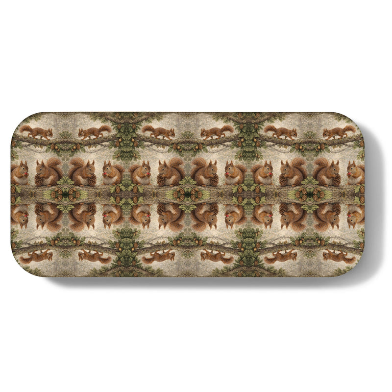 Red Squirrels Narrow Birchwood Small Decorative Tray