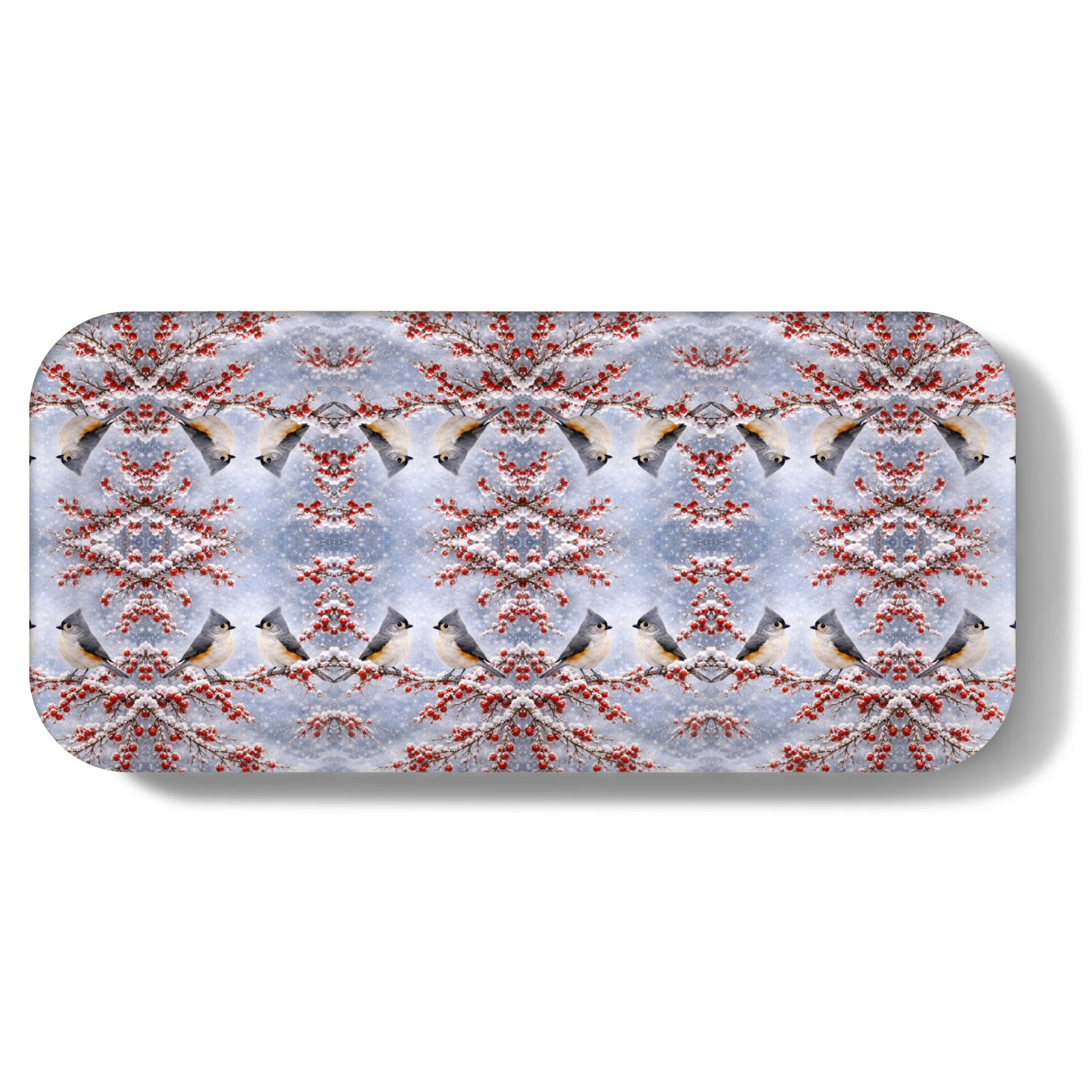 Winter Perch Narrow Birchwood Small Decorative Tray
