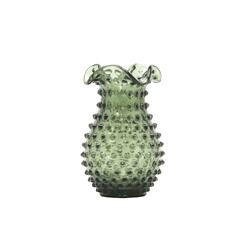 Hobnail Vase - Petal - Moss Green