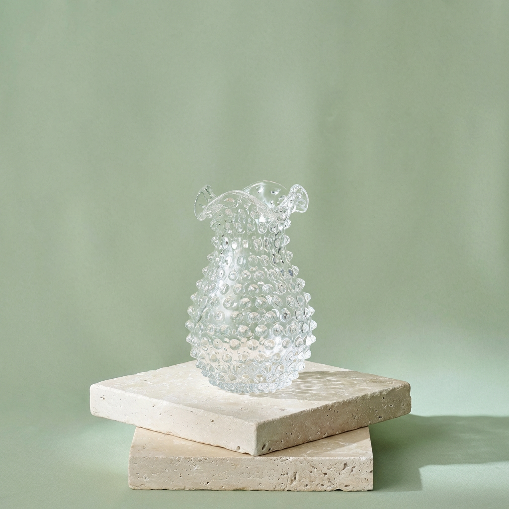Hobnail Vase - Petal - Clear Quartz