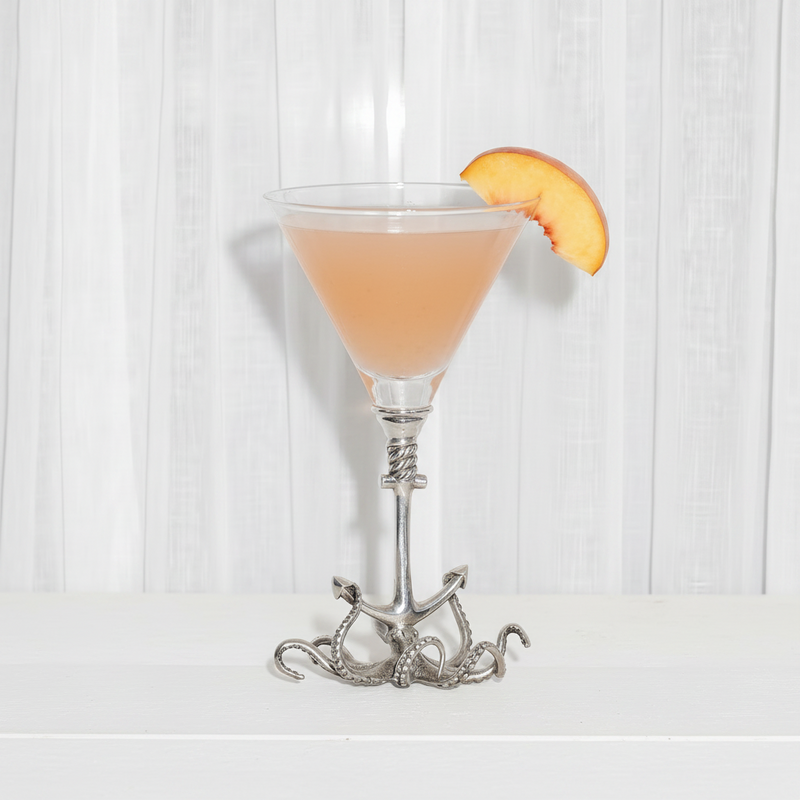 Octopus Pewter Stem Cocktail Glass