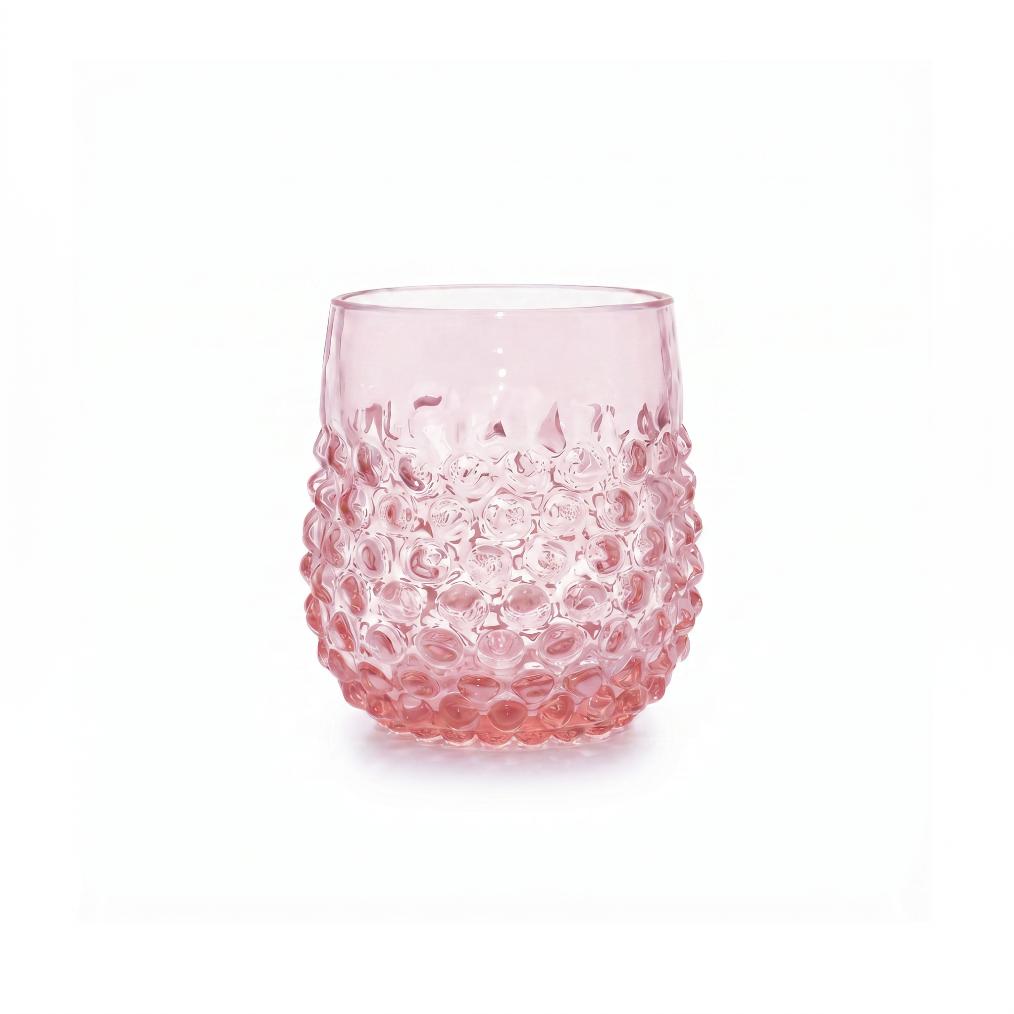 Petal Pink Hobnail Drink Set