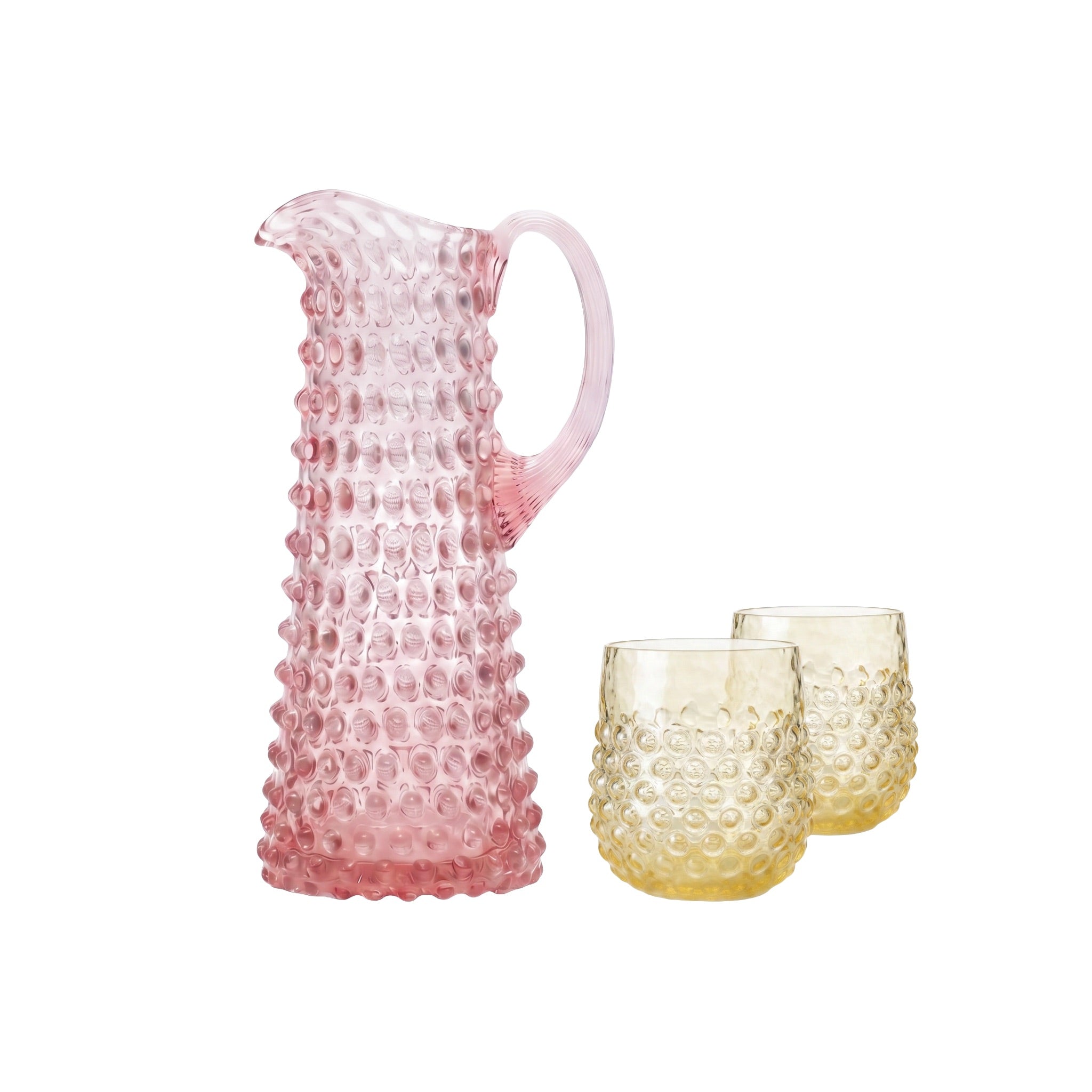 Pink Lemonade Hobnail Drink Set