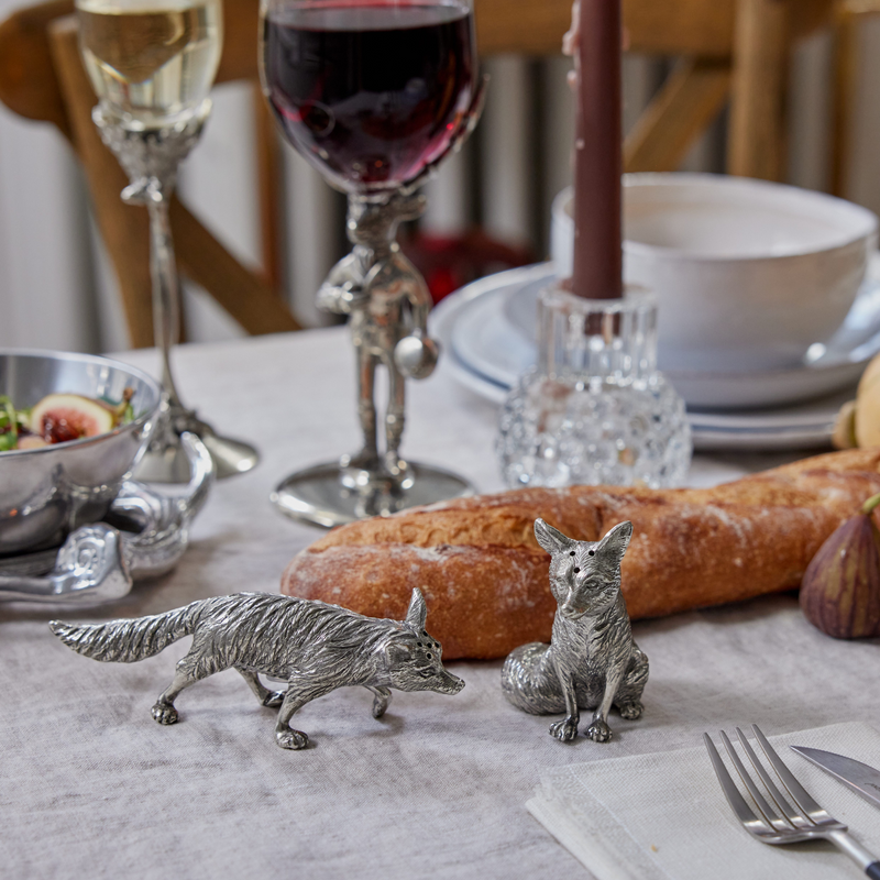 Pewter Foxes Salt & Pepper Set