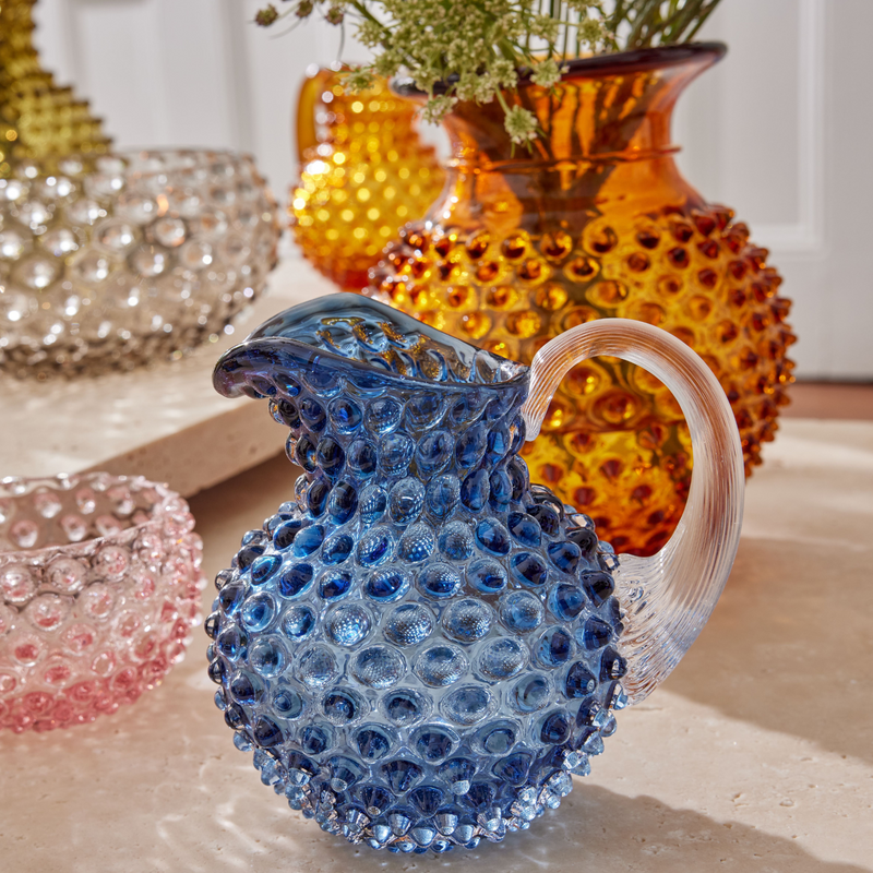 Underlay Blue Smoke Hobnail Creamer