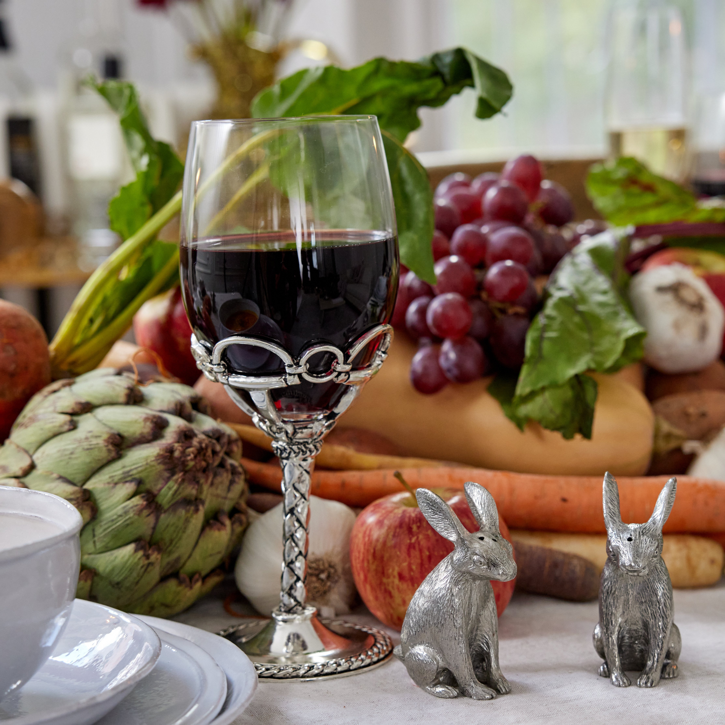 Equestrian Pair of Wine Glasses