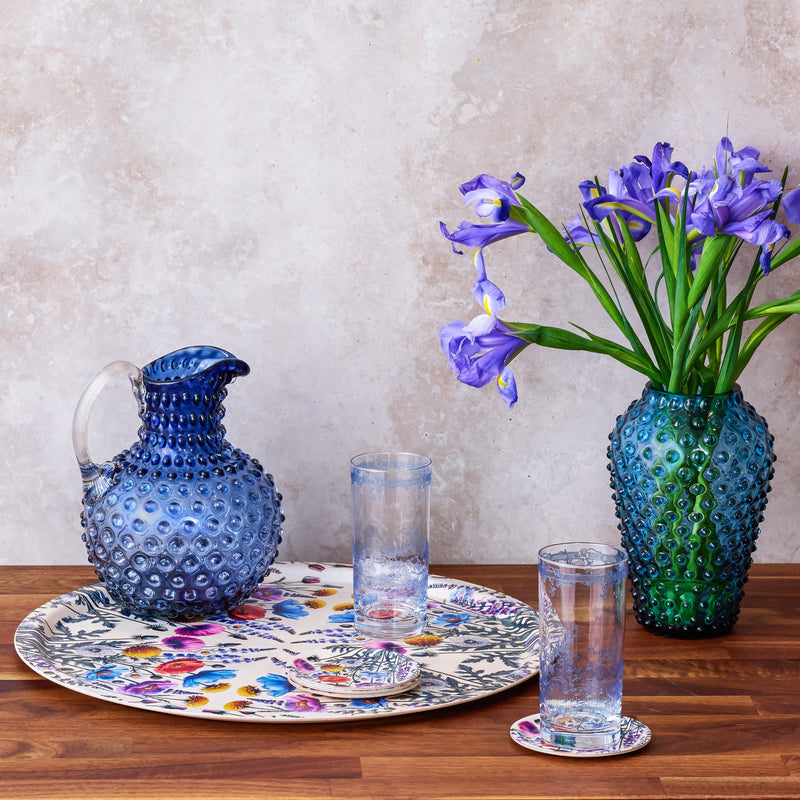 Vibrant Bloom Decorative Birchwood Tray - Mini Round - Set of 2