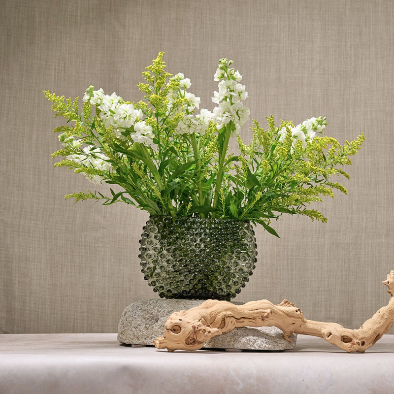 Hobnail Vase - Optic - Moss Green