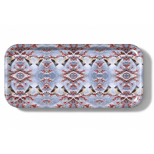 Winter Perch Narrow Birchwood Small Decorative Tray