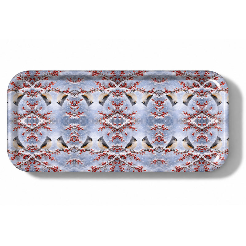 Winter Perch Narrow Birchwood Small Decorative Tray