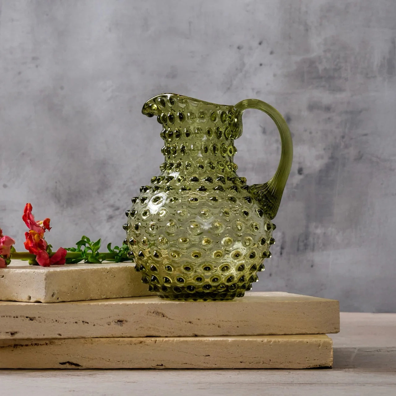 Hobnail Jug - Large - Moss Green