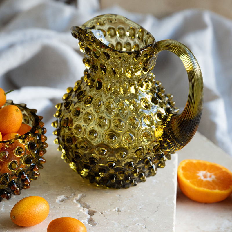 Bonsai Green Hobnail Creamer Jug