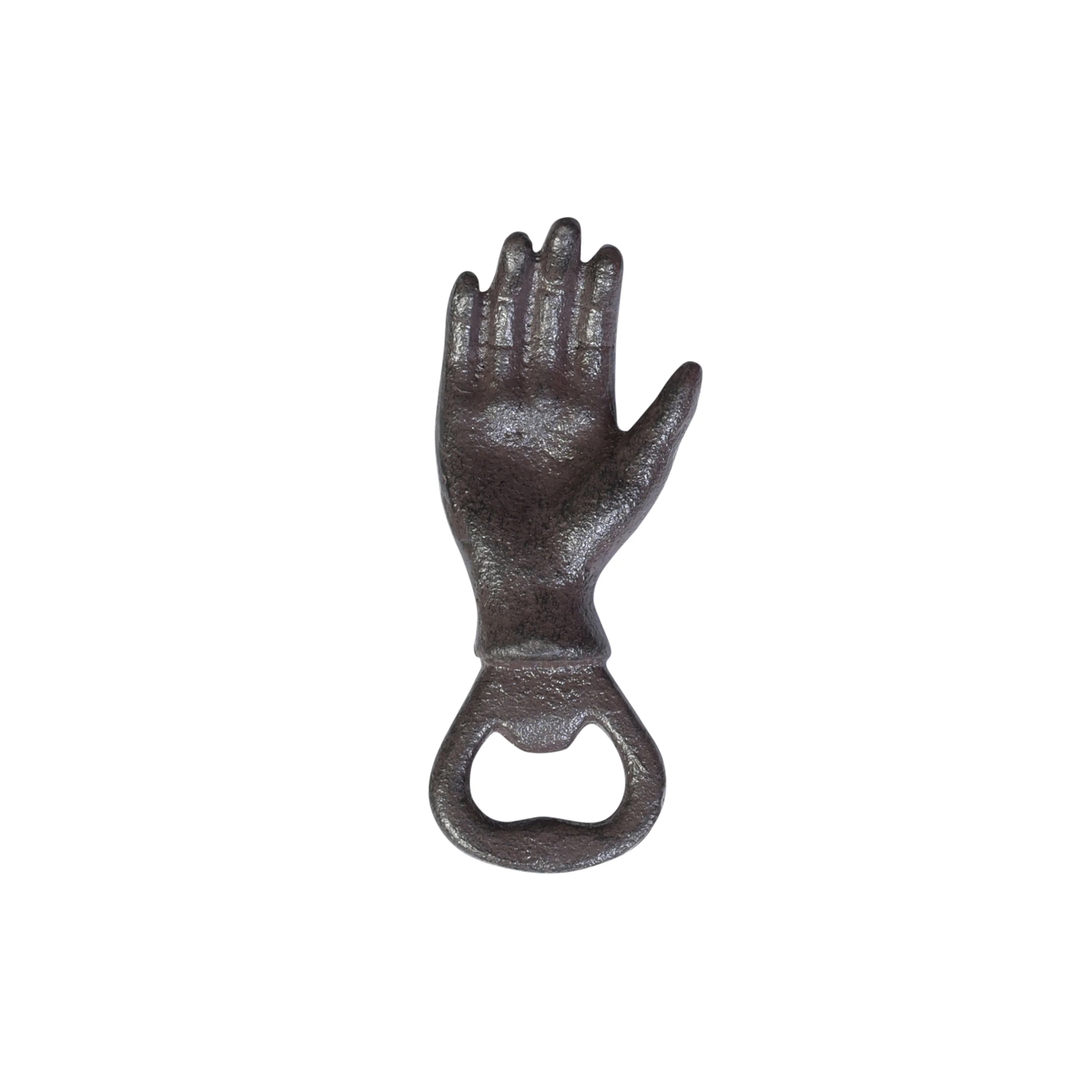 Hand-shaped cast iron bottle opener