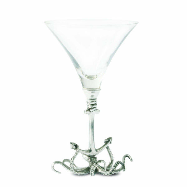 Octopus Pewter Stem Cocktail Glass
