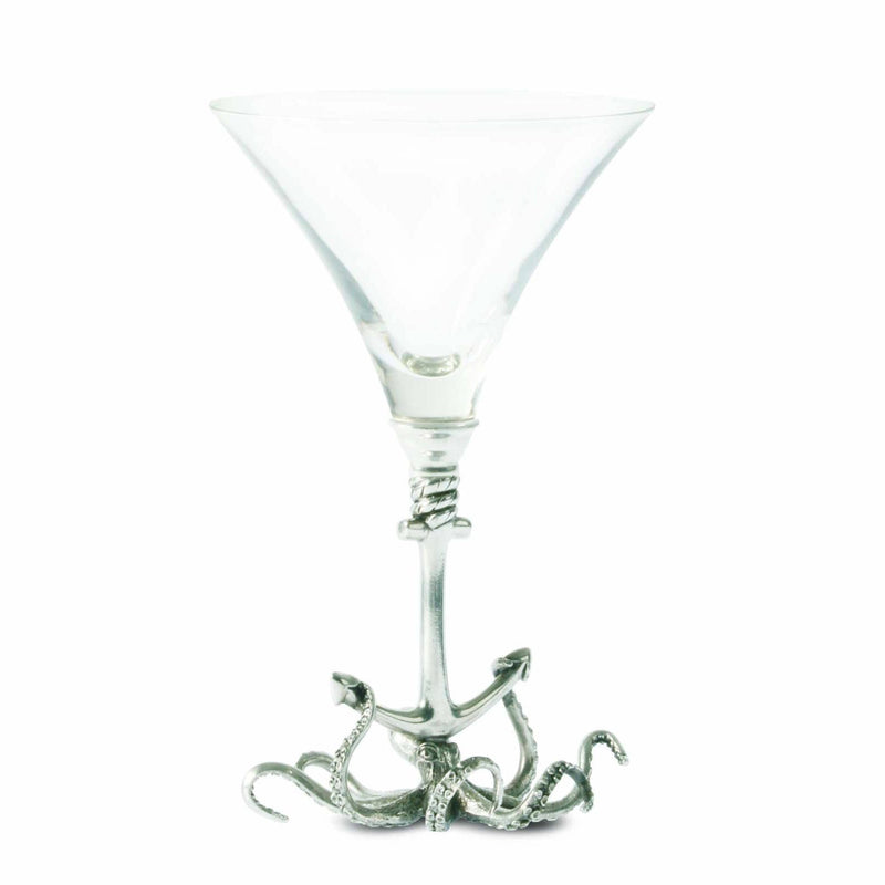 Octopus Pewter Stem Cocktail Glass