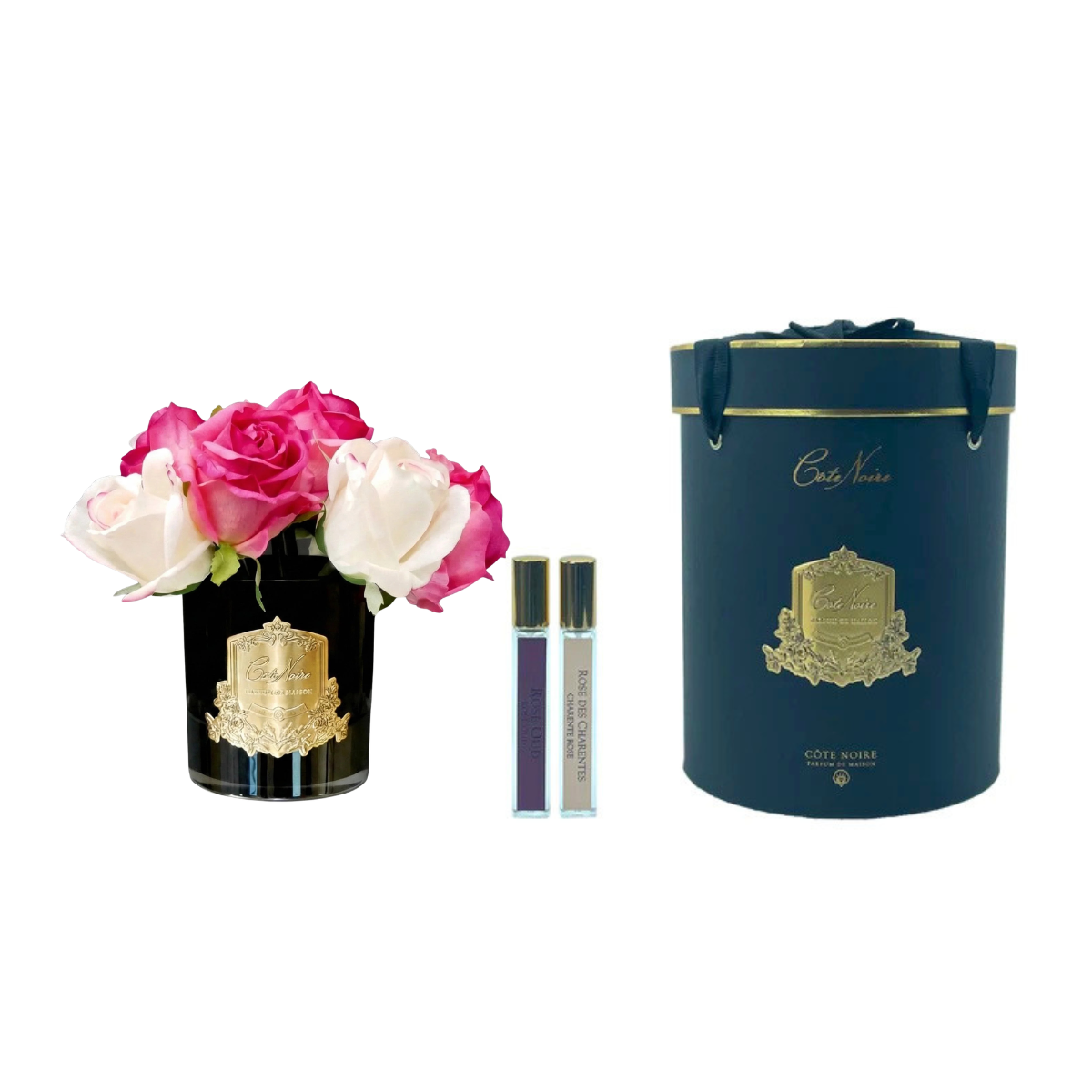 Côte Noire Premium Bouquet – Mixed Magenta & Blush Roses
